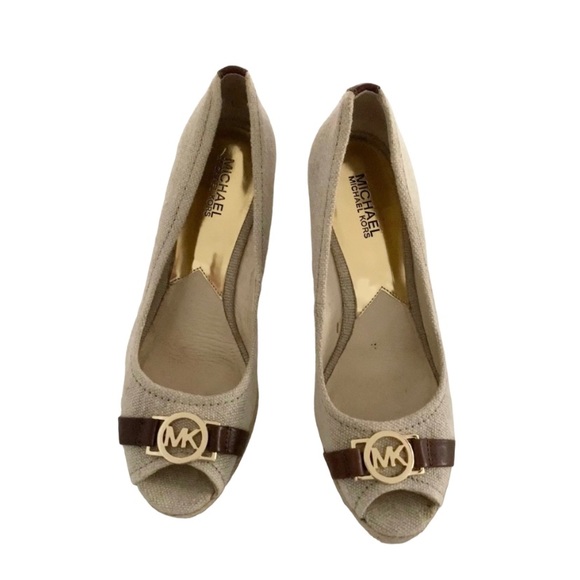 MICHAEL Michael Kors Shoes - MICHAEL KORS LINEN espadrille wedges womens size 10